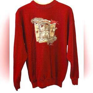 Vintage, Single Stitch, Morning Sun, Grandma Christmas Sweater, Size Large